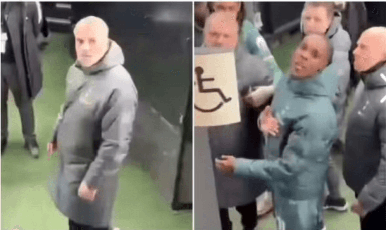 ‘What was that?!’ – Fuming Postecoglou clashes with angry Tottenham fan in Fulham defeat as Mathys Tel is forced to act as peacemaker